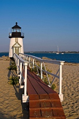 Wooden Walkway to Brant Point Light on Natucket Island